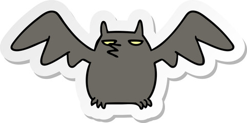 sticker cartoon doodle of a night bat