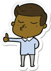 Obraz premium sticker of a cartoon model guy pouting