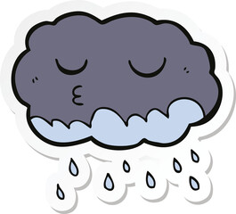 sticker of a cartoon rain cloud