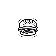 Cheese burger flat vector design