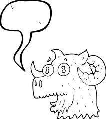 speech bubble cartoon ram head