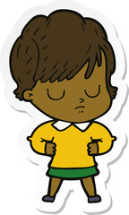 sticker of a cartoon woman