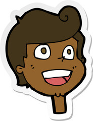sticker of a cartoon happy face