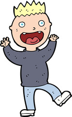cartoon crazy happy man