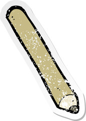 retro distressed sticker of a cartoon pencil