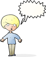 cartoon surprised man with speech bubble