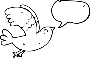 speech bubble cartoon bird