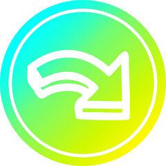 direction arrow circular in cold gradient spectrum