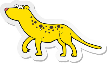 sticker of a cartoon leopard © lineartestpilot