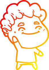 warm gradient line drawing cartoon friendly man