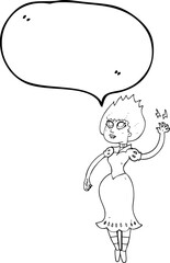 speech bubble cartoon vampire girl