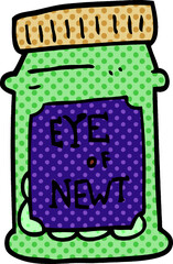 cartoon doodle eye of newt bottle
