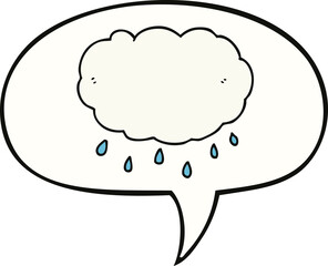 cartoon rain cloud and speech bubble