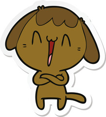 sticker of a cute cartoon dog