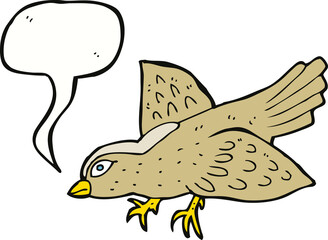 cartoon bird with speech bubble