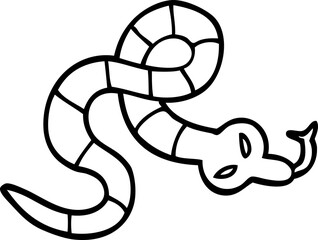 line drawing cartoon poisonous snake