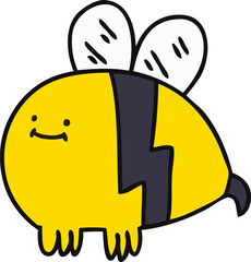 quirky hand drawn cartoon bumblebee