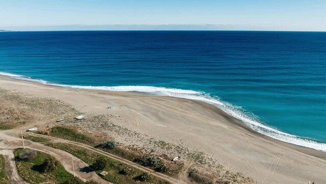 Mediterranean sea aerial view time lapse 