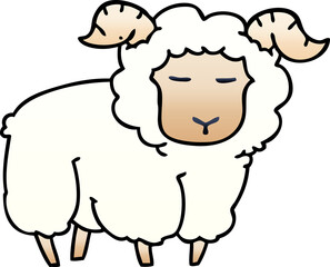 quirky gradient shaded cartoon ram