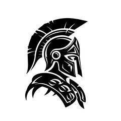 Ancient Warrior Classical Period Soldier Logo Monochrome Design Style
