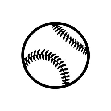 An outline of a baseball Logo Monochrome Design Style