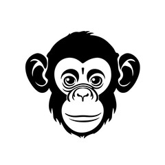Baby Chimp Logo Monochrome Design Style