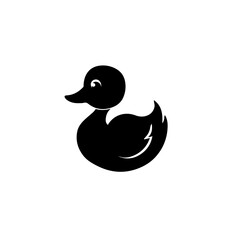 Baby Duck Logo Monochrome Design Style