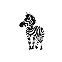 Baby Zebra Logo Monochrome Design Style
