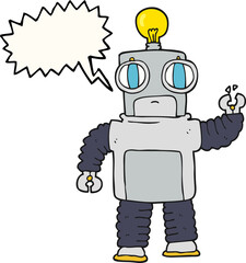 speech bubble cartoon robot