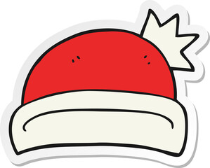 sticker of a cartoon christmas hat