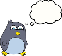 thought bubble cartoon penguin