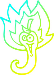 cold gradient line drawing cartoon red hot chili