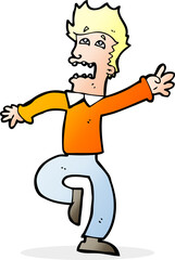 cartoon man panicking