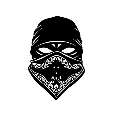 Bandana Mask Logo Monochrome Design Style