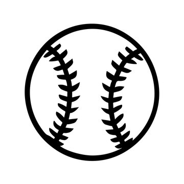 Baseball Icon Logo Monochrome Design Style