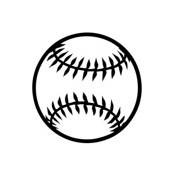 Baseball Seams Logo Monochrome Design Style