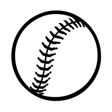 Baseball Stiches Logo Monochrome Design Style