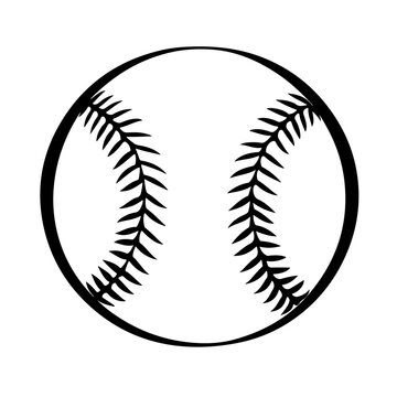 Baseball Seams Logo Monochrome Design Style