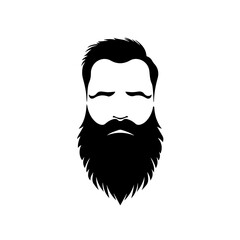 Beard Logo Monochrome Design Style
