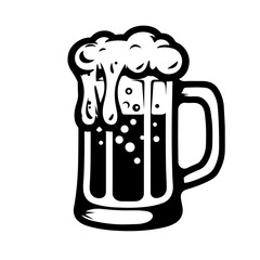 Beer Banner Logo Monochrome Design Style