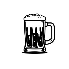 Beer Mug Logo Monochrome Design Style