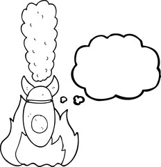 thought bubble cartoon falling bomb