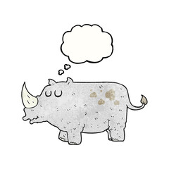 thought bubble textured cartoon rhino