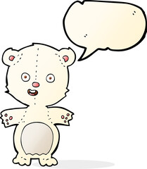 Fototapeta premium cute polar bear cartoon with speech bubble