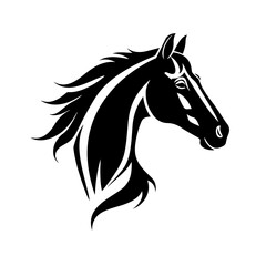 Obraz na płótnie Canvas Black Horse Logo Monochrome Design Style