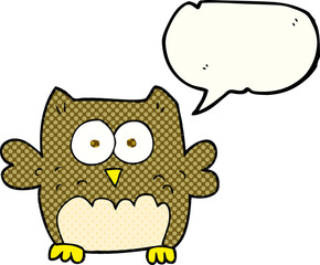 comic book speech bubble cartoon owl