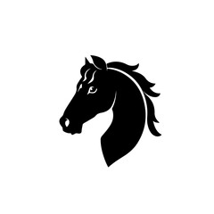 Black Horse Logo Monochrome Design Style