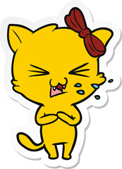 sticker of a cartoon cat