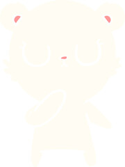 peaceful flat color style cartoon polar bear