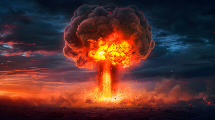 nuclear bomb explosion special effect, generative ai - 725992847